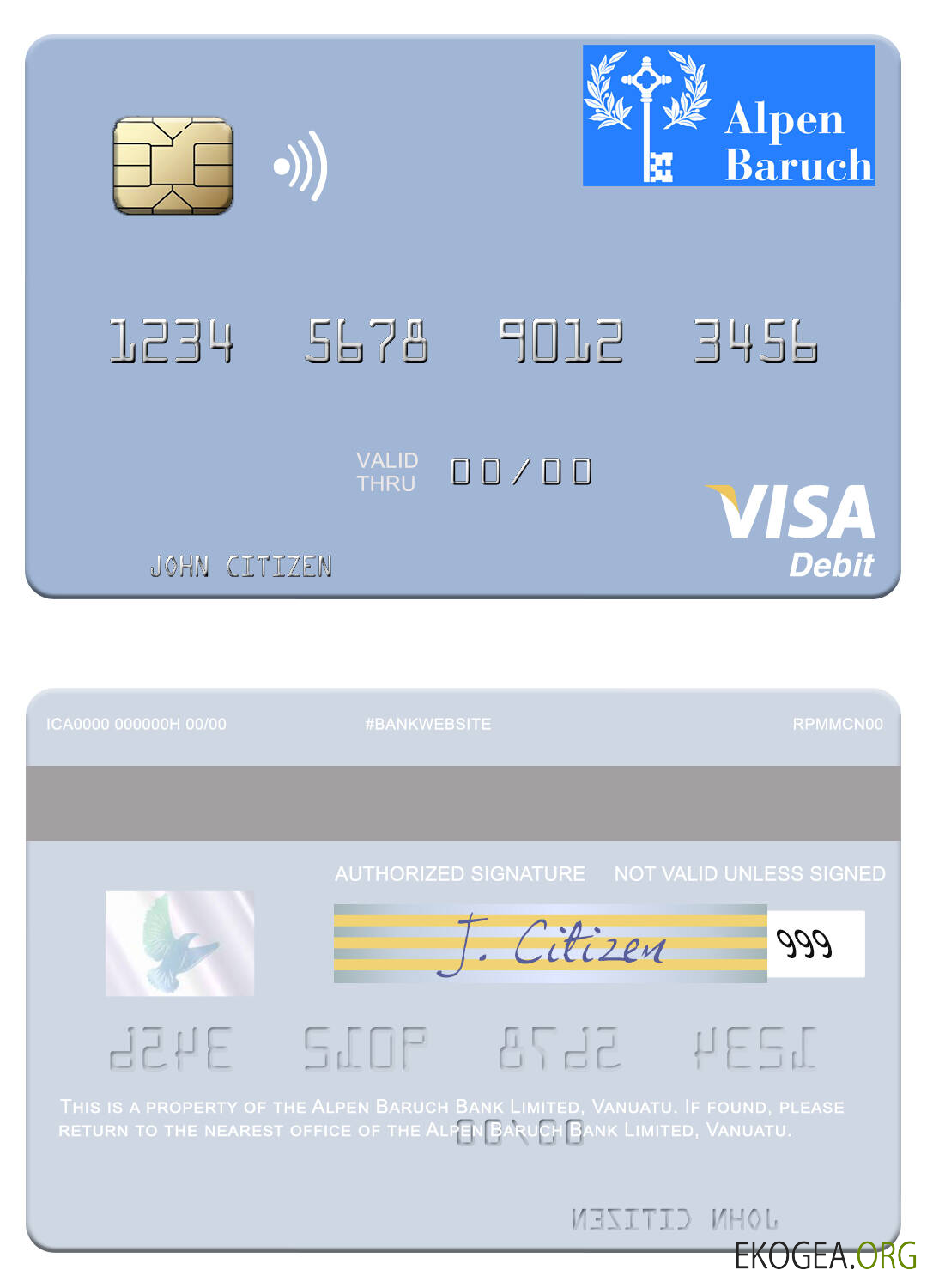 Carte de débit visa Vanuatu Alpen Baruch Bank Limited